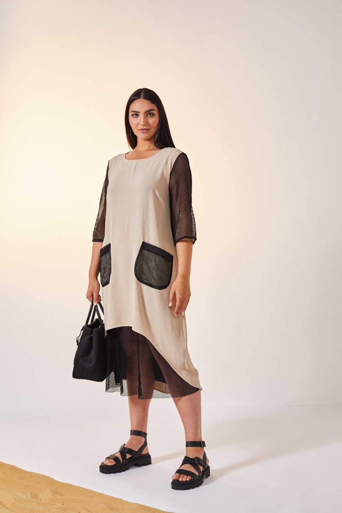 ORA Mesh Contrast Dress – Choice Boutique