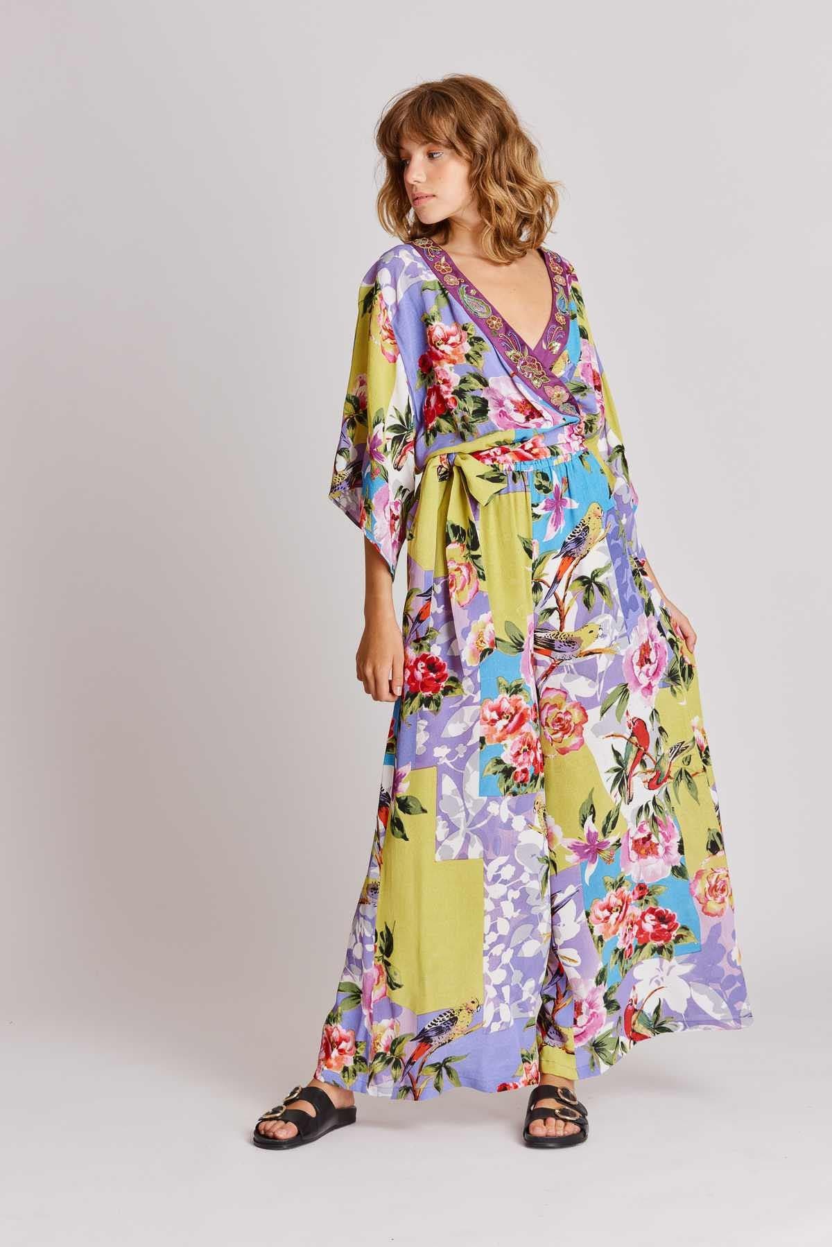 Derhy Floral Patchwork Jumpsuit