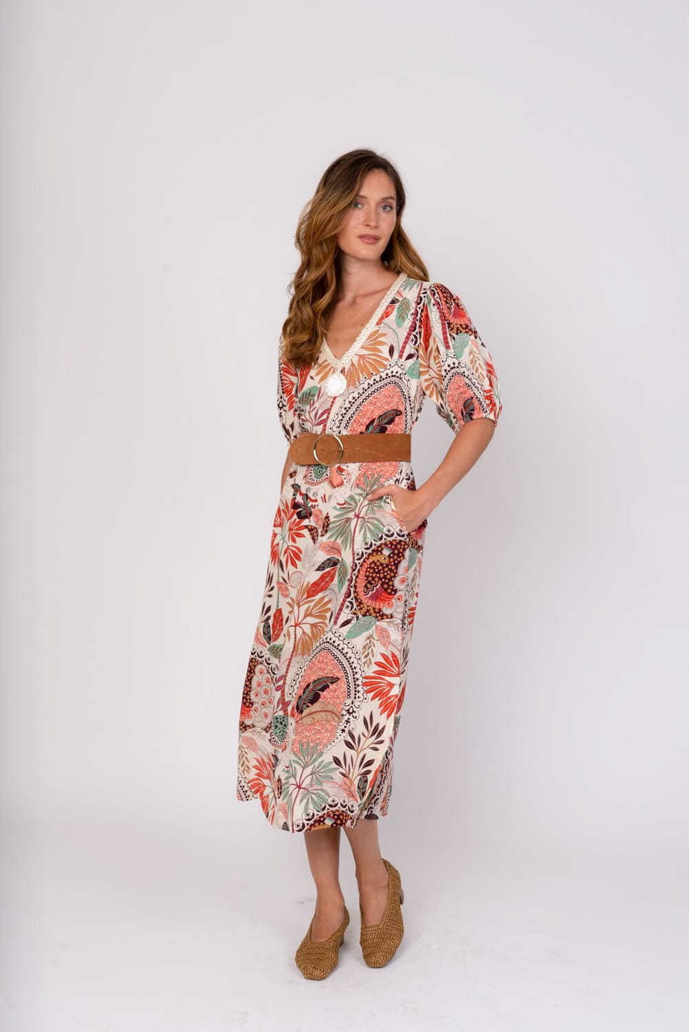 Derhy Abstract Floral Print Dress