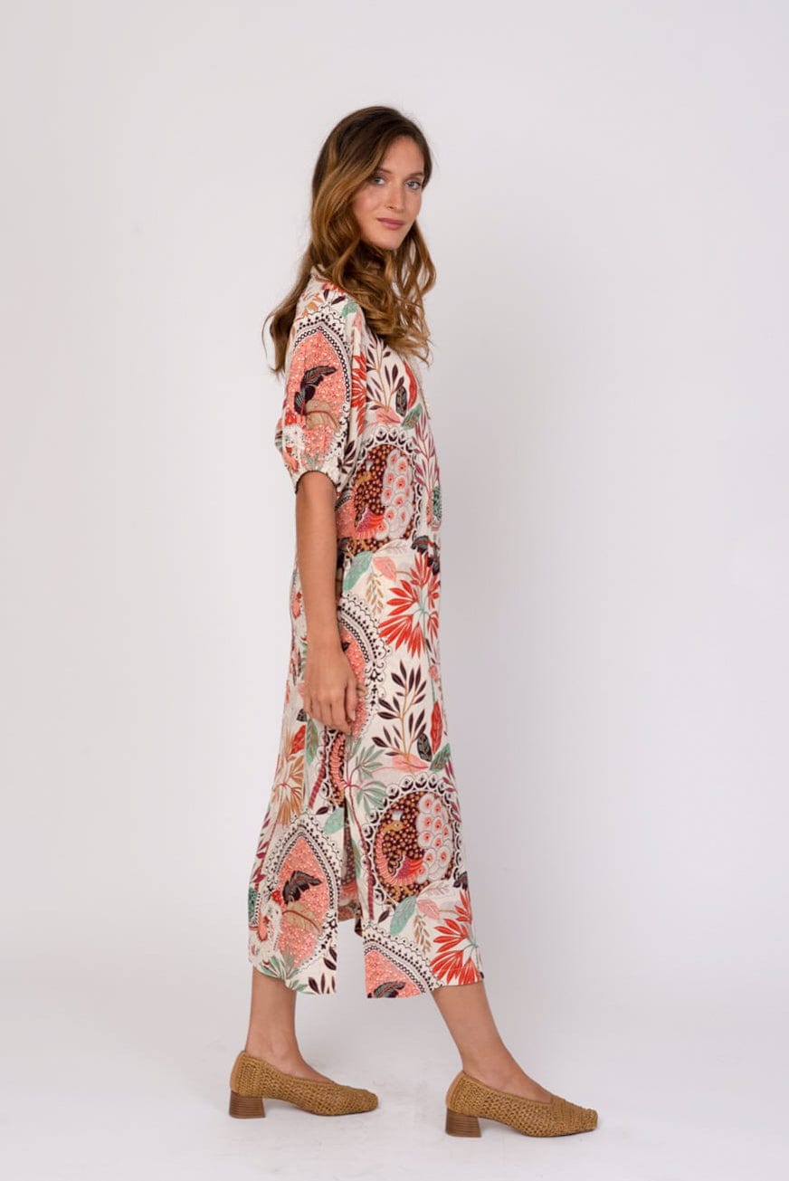 Derhy Abstract Floral Print Dress