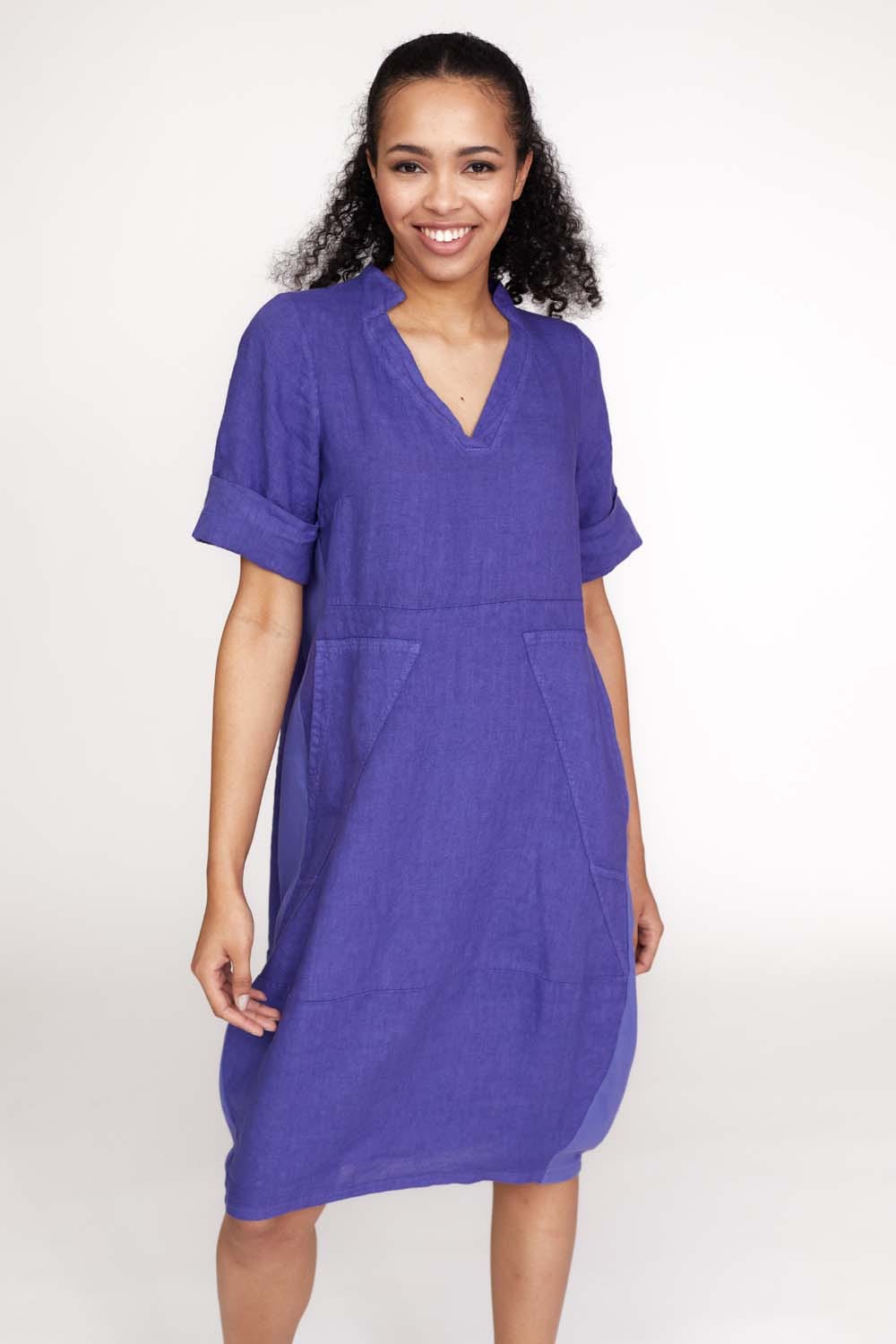 Peruzzi V-Neck Linen Dress
