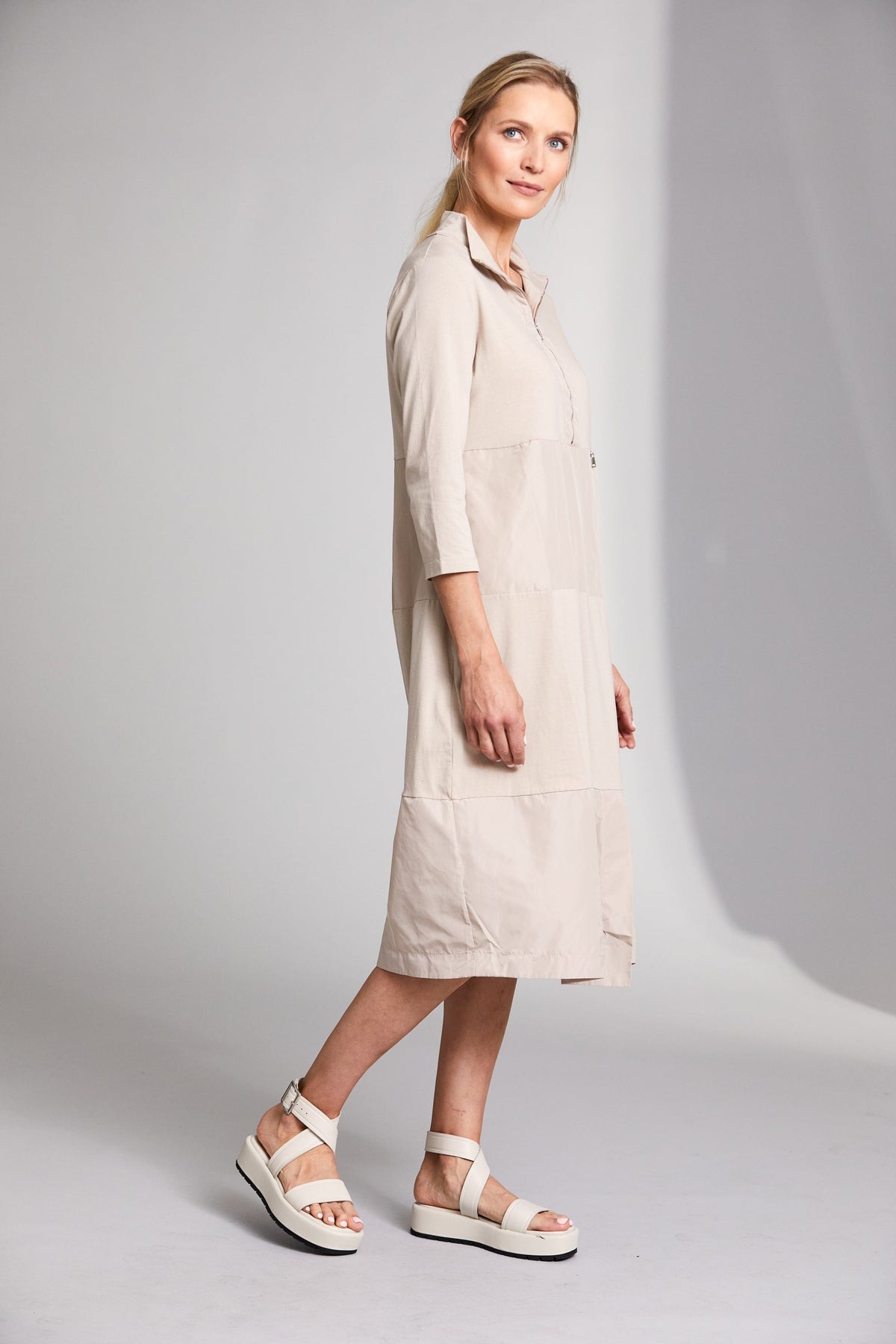 PERUZZI Long Zip Neck Dress