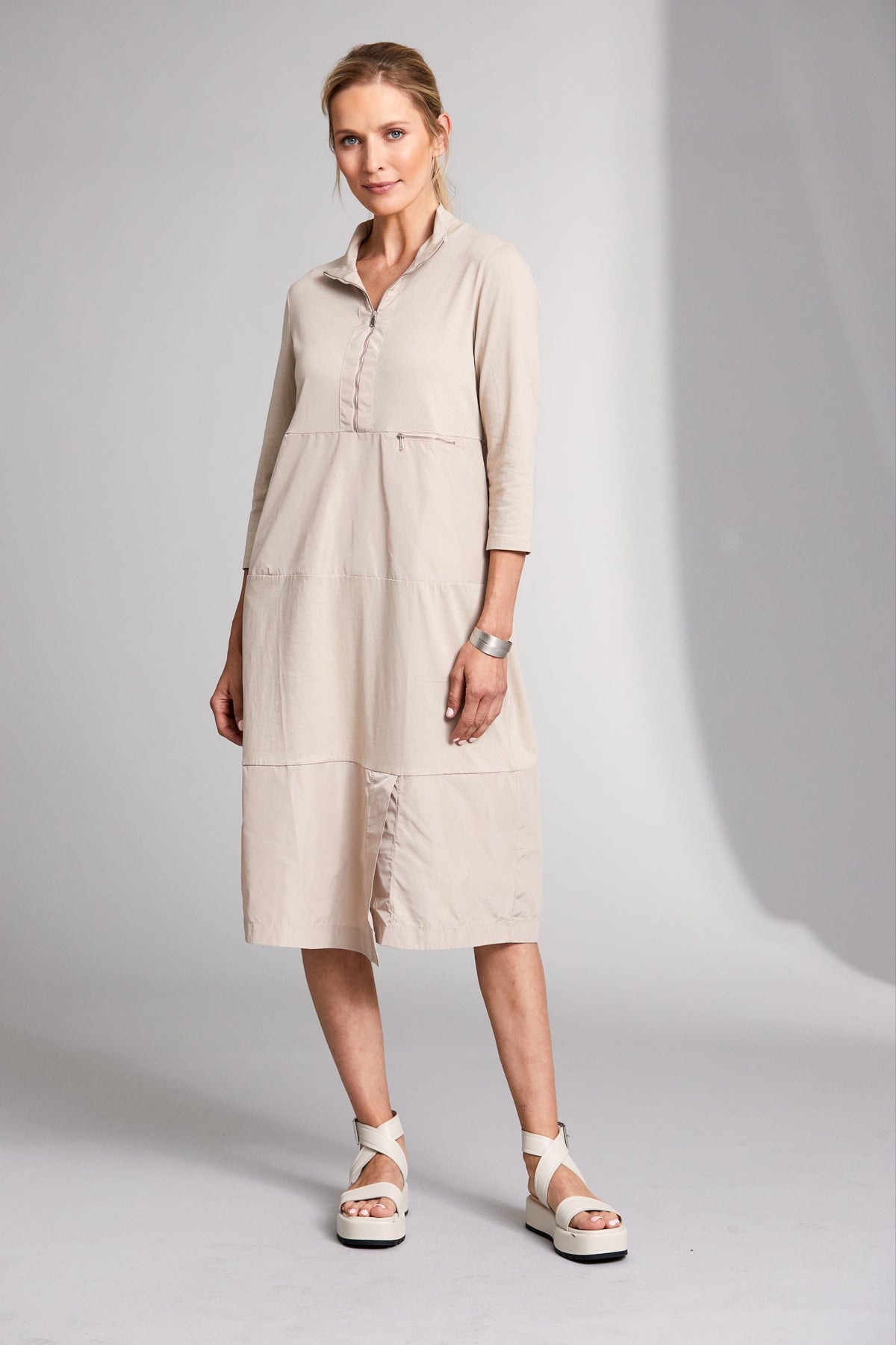 PERUZZI Long Zip Neck Dress