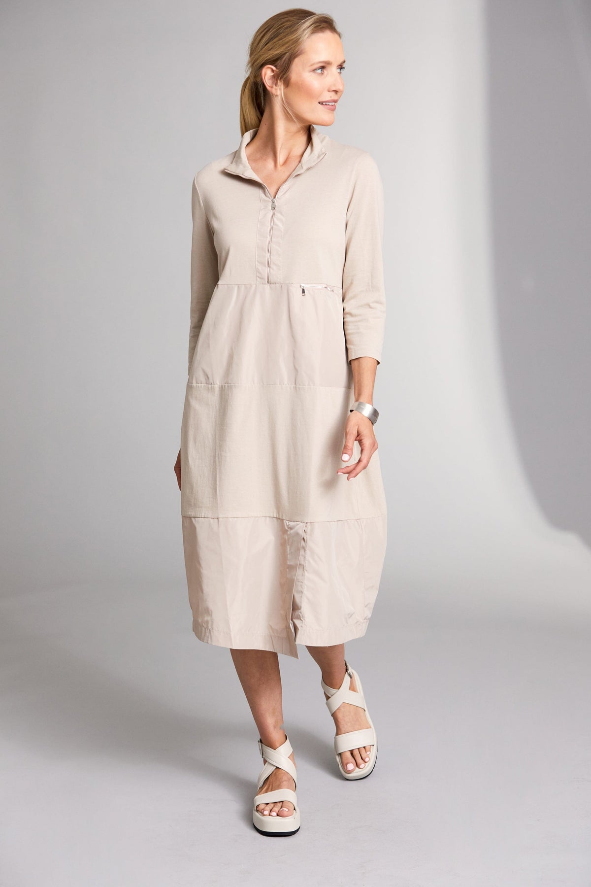 PERUZZI Long Zip Neck Dress
