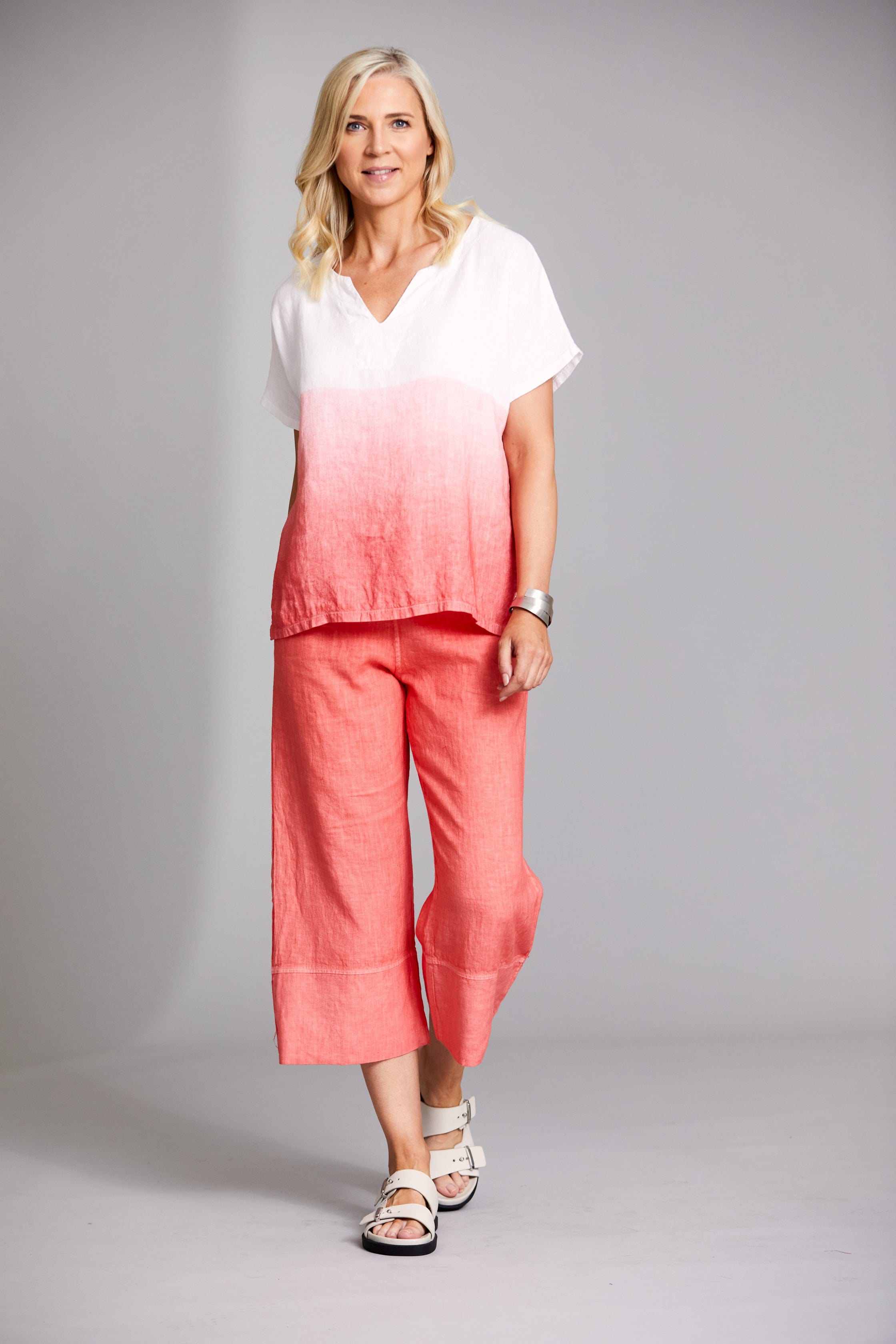 Womens cuffed sale linen trousers