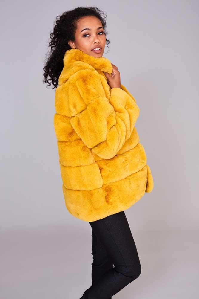 Choice Boutique Ribbed Faux Fur Jacket