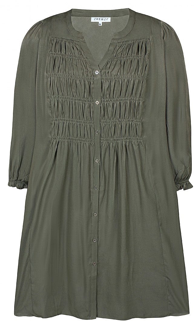 ZHENZI Smock Shirt Dress